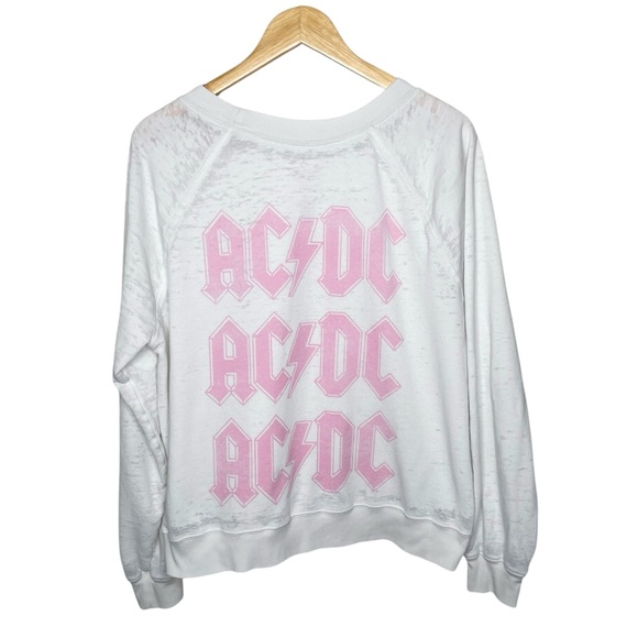 Recycled Karma AC/DC Pink Bolt Rock Out Sweatshirt - Picture 6 of 13